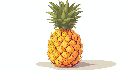 Whole unpeeled uncut pineapple sketch style vector