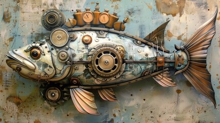 Fototapeta premium Steampunk Bluefish