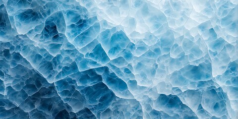 Captivating Winter Beauty: Natural Blue Ice Texture with Intricate White Cracks. Perfect for Seasonal Backgrounds, Mockups, and Ice Banners.
