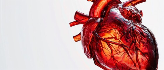 3D rendering illustration of a human heart. Anatomy of human illustration.