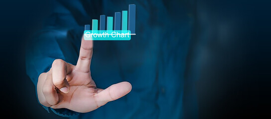 the concept of business analytics and financial technology, focusing on the analysis of financial graphs, growth charts, and business and financial background.