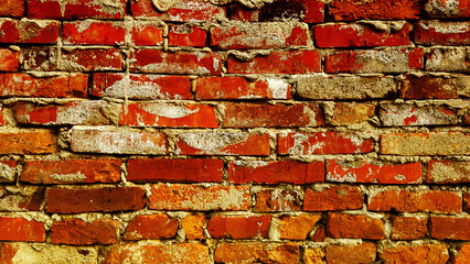 Brick Retro Wall Texture Background Surface.