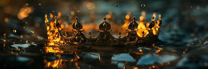 golden crown on water