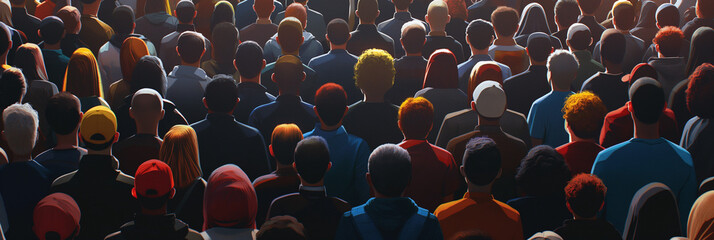 cartoon crowd in the crowd