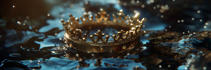 golden crown on the water