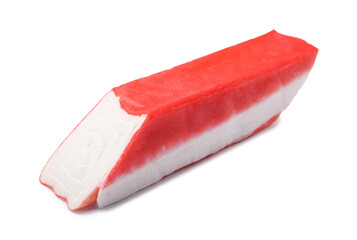 One tasty crab stick isolated on white
