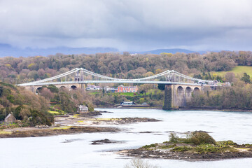 bridge over the river in the mountains