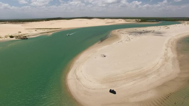 Aerial view of Barra de Munda&uacute; Beach - Trairi, Cear&aacute;, Brazil