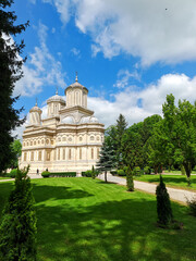 Arges Monastery, Romania. Curtea de Arges, legend of Manole landmark in medieval Wallachia, Romania.