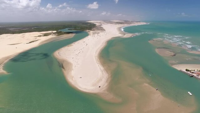 Aerial view of Barra de Munda&uacute; Beach - Trairi, Cear&aacute;, Brazil