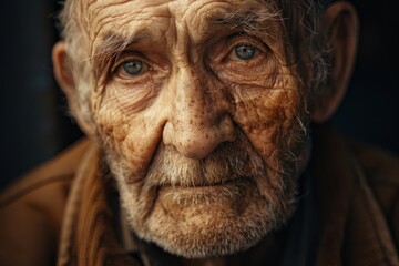 This close-up image features the back of an elderly person's head, evoking a sense of history and life lived
