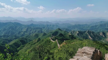 view of the Great Wall of China stretching into the distance