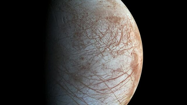 Surface of Europa, one of the moons of planet Jupiter.