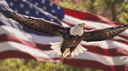 Naklejka premium Bald Eagle, America, Memorial Day, 4th of July.