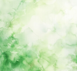 Watercolor green paint on transparent background