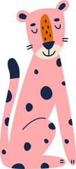 Leopard Sitting Cartoon