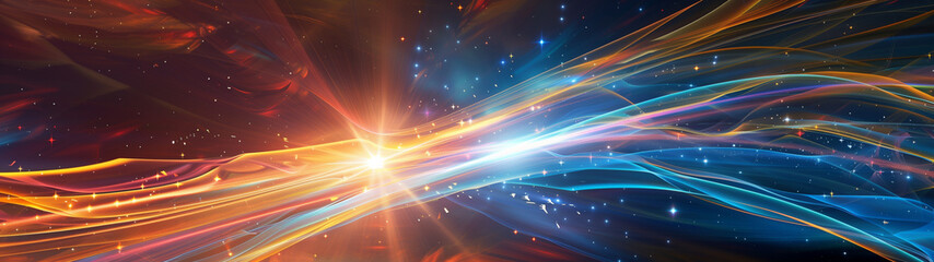 Obraz premium Abstract intertwined rays of light visualising direction and sense, created with generative AI technology