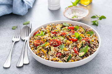 Fresh veggie quinoa salad bowl