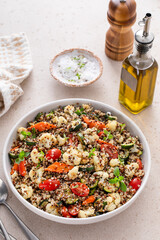 Quinoa and roasted vegetables salad bowl