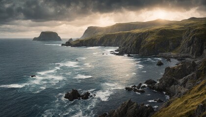 Obraz premium Traumhafte cinematische irische Landschaft 