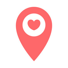 Vector Pink Heart Location Pin