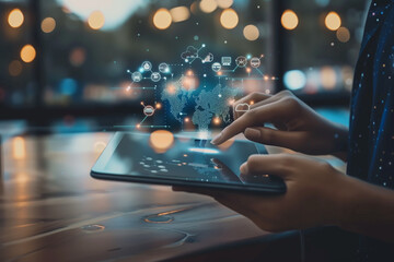 person holding digital tablet