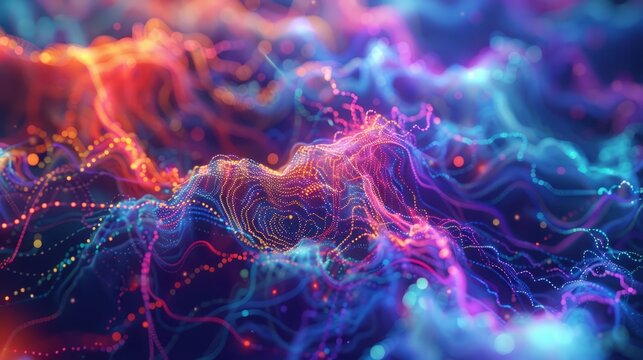 An abstract representation of a neural network as a luminous 6