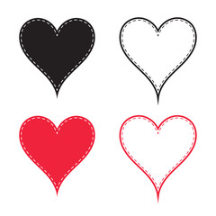 Vector Heart With Dotted Line
