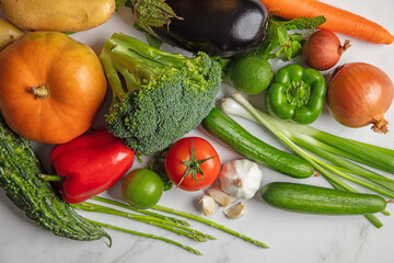 fresh fruit and vegetable photo on non isolated background