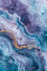 Ingelijste posters Kristal Abstract background of blue and purple marble texture. Liquid marble pattern  © MahmudulHassan