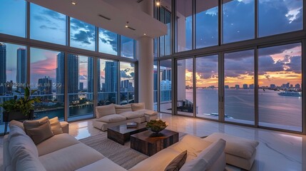Discover the zenith of urban sophistication from the lofty heights of a double-height loft atop one of Brickell Key's most prestigious buildings in Miami.	