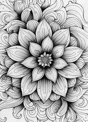 coloring book page, Amazing Patterns, mandala, geometric shapes, no color, outline, white background,