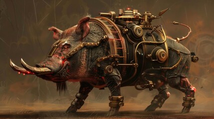 Fototapeta premium Steampunk Warthog