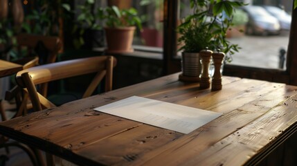 Menu table, for mock-up, plain, high quality