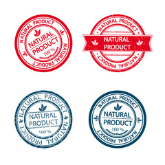 natural product stamp. natural product sign. round grunge label
