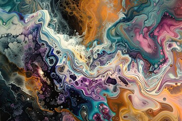 A vibrant abstract organic form that blends fluid, realistic, and fantastical elements. 