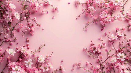 Obraz premium Women's day background with a frame of some flowers in the corner