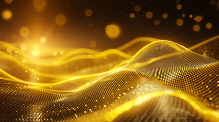 Abstract Yellow Digital Wave