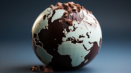 Chocolatey world: globe-shaped chocolate sculpture celebrates world chocolate day, merging the sweetness of cocoa with the global spirit of indulgence and appreciation.