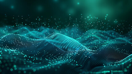 Naklejka premium Abstract Turquoise Digital Wave