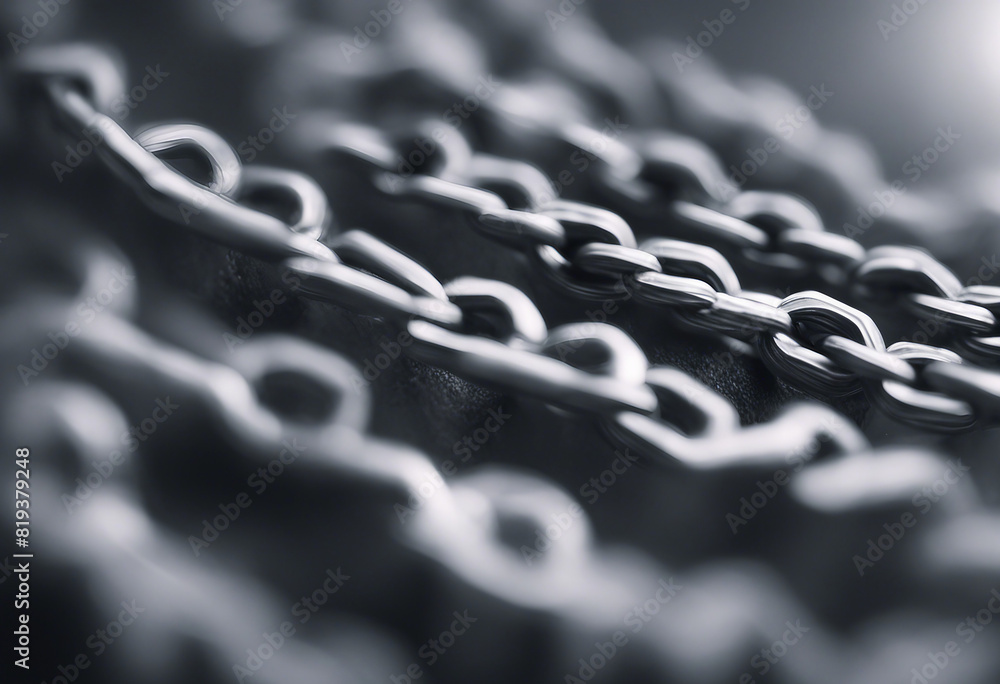 Poster diagonal chain a blockchain concept gray closeup