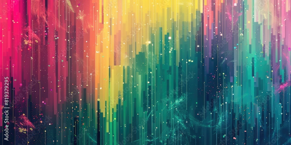 Poster colorful geometric shapes with a gradient background. aig51a.