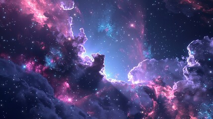 Fototapeta premium Starry night sky backdrop, showcasing the dark expanse of interstellar space.