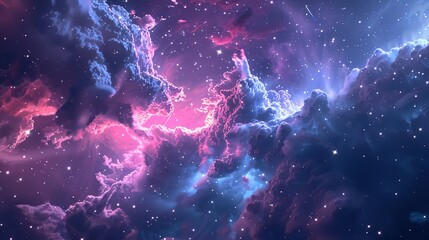 Fototapeta premium Starry night sky backdrop, showcasing the dark expanse of interstellar space.