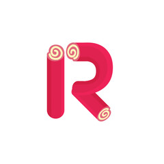 Letter R candy roll logo icon vector template eps