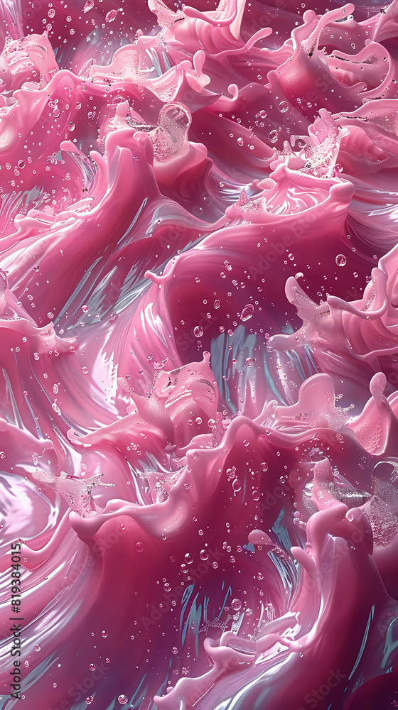 Poster abstract pink waves with glossy texture. artistic close-up image of abstract pink waves with a gloss
