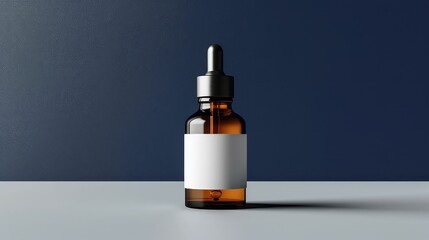 Dropper bottle for medicine or cosmetics liquid with blank copy space label design