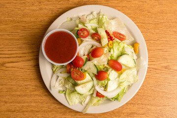 Salad with dressing on the side