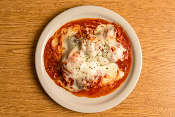 Portion of lasagna