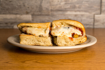 Eggplant parmigiana sandwich
